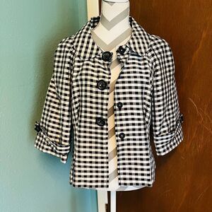 Focus 2000 Silk Black and White 3/4 length sleeve jacket